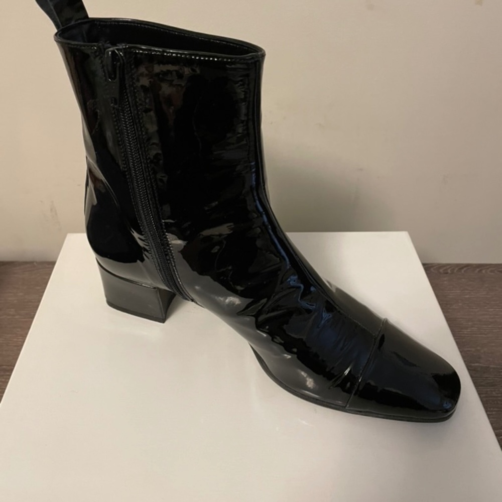 Ladies Black Patent Leather Ankle Boot